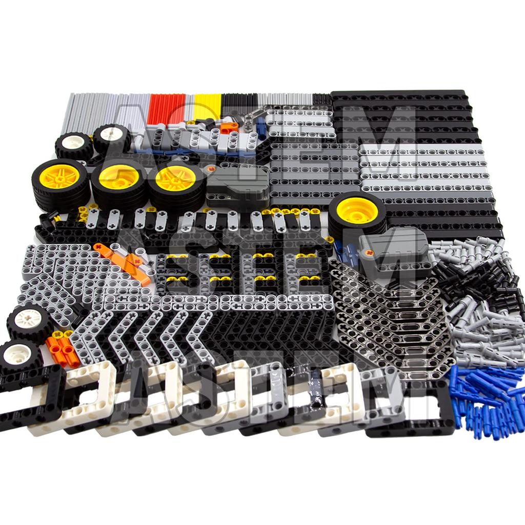ASTEM 413PCS Plus Technik Teile Rückziehmotor Achsstifte Ersatz Bausteinteile Normale Größe mechanische Teile umfassen Steine, Buchsen und