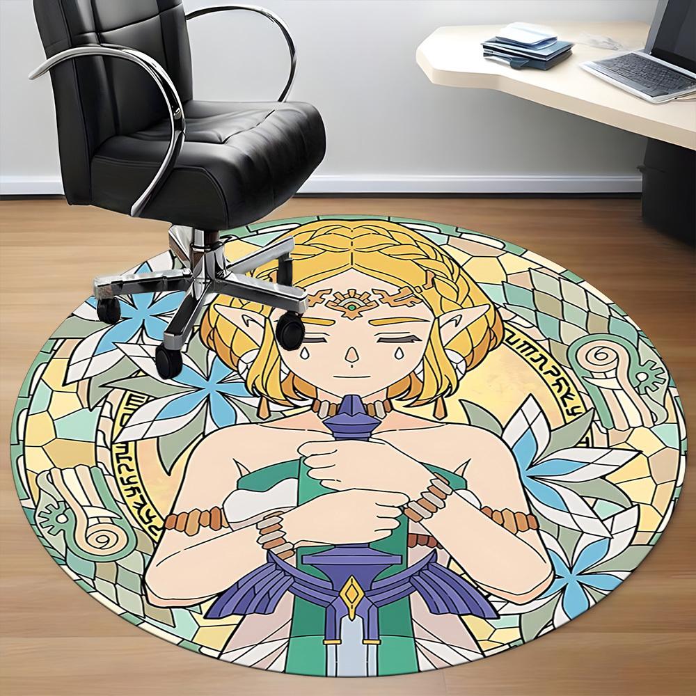 1pc The Legend of Zelda Office Round Area Rug, Under Office Chairs Bedroom Living Room Home Decor, Room Decoa1016179