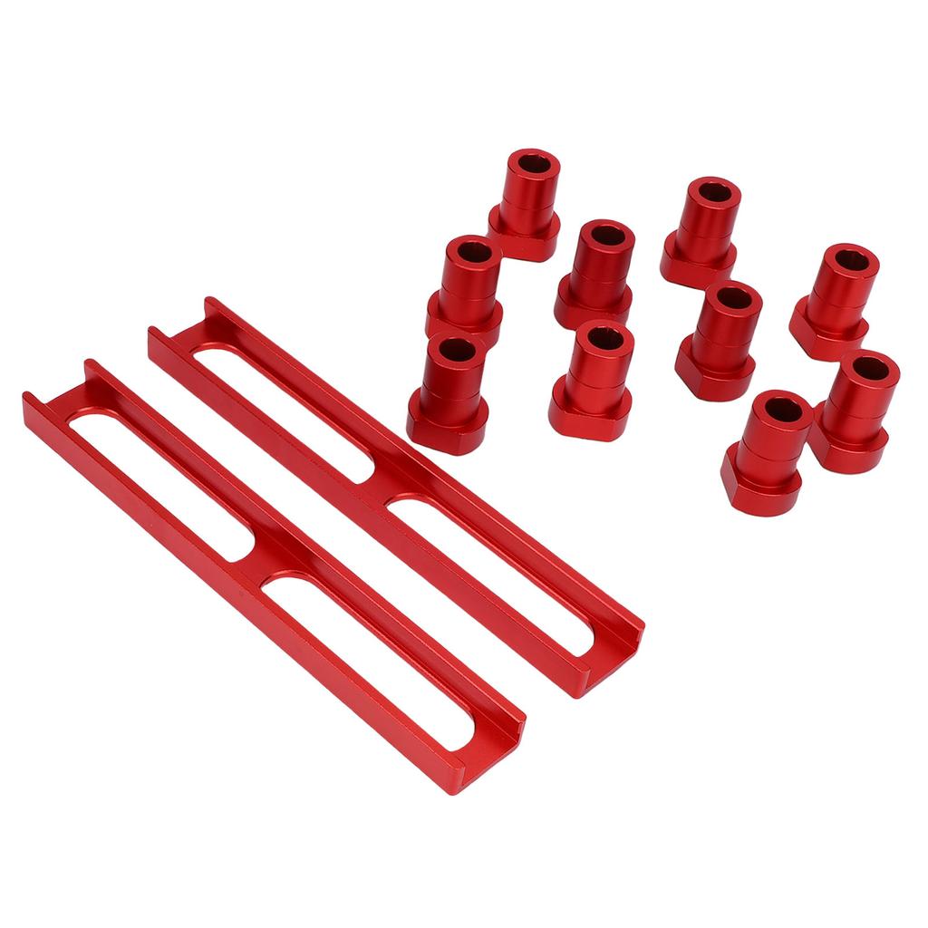 10Pcs Bench Dogs Non Slip Clamps Aluminum Alloy Woodworking Workbench Stops 20mm Dia with 2Pcs Base Red
