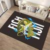 "Colorful Fish Design Carpet with FISH Text, Black Background Home Decor" Suitable for Use As an Anti-slip for Living Room Bedroom Sofas