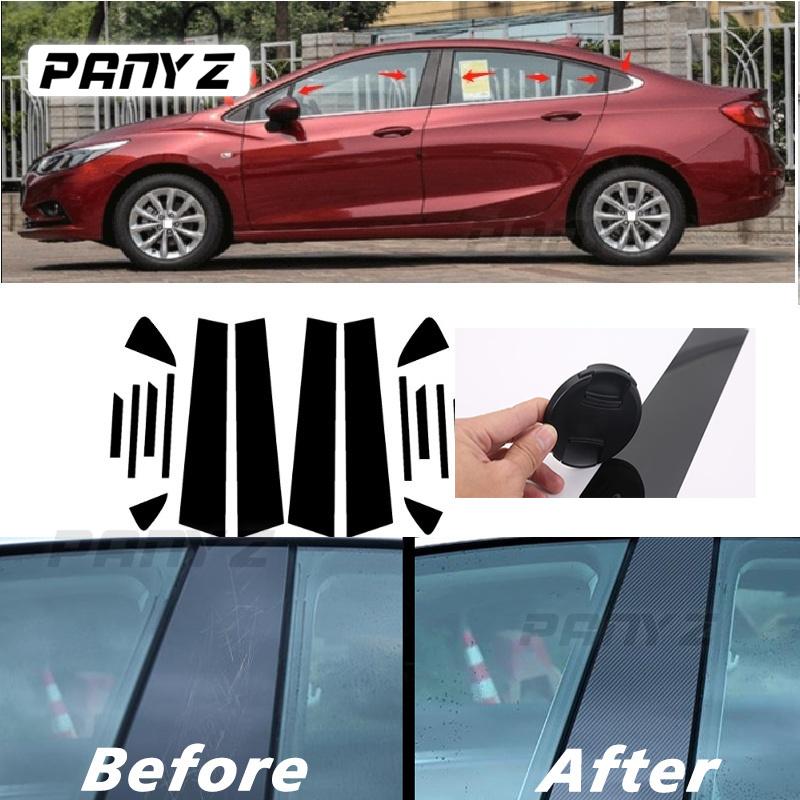 

Подходит для Chevrolet Cruze 2017-углеродное волокно, черная автомобильная оконная дверная колонна, BC, стойка, крышка, отделка, зеркальный эффект, ПК