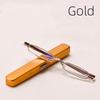 Unisex Pocket Reading Glasses Slim Mini Metal Readers with Pen Tube Case Reader Eyeglasses Diopter +1.0/1.5/2.0/2.5 Dropshipping