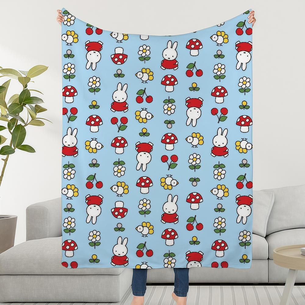 Cartoon Cute M-MiffyS-ES Rabbit Blanket Soft Warm Furry Throw Super Kids Toys Bed Sofa Car Cradle