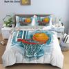Juegos de Cama de Baloncesto del Norte de Europa Textil para el Hogar Patrón de Pelota Funda Nórdica Funda de Almohada Ropa de Cama Tamaño Individual/Queen/King