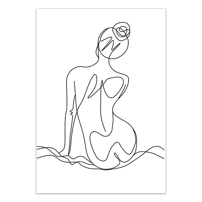 Nordic Style Love Body Quote Poster Minimalist Wall Art Pictures Girl Home Decorative Canvas Painting Abstract Line Room Decor