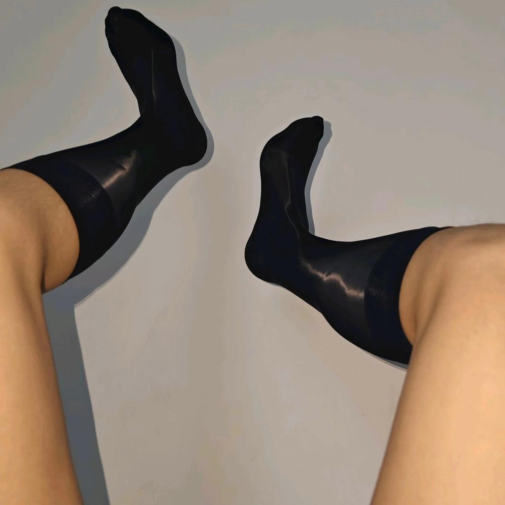 Shaping Elasexy Oil Shiny Business Socks Men Glossy Stockings Tigstic Stockings Mid-Calf Socks