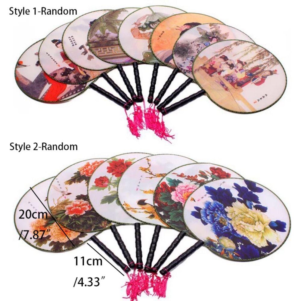 Color Random Antique Dance Fan Handmade Prop Fan Retro Classical Round Fan  Hanfu Accessories