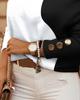 2023 Hot-Selling Women's Autumn/Winter Long Sleeve Chain Halter Print Button Top