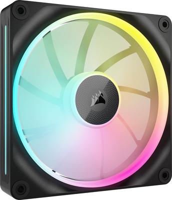 CORSAIR iCUE LINK LX140 RGB Erweiterungs-Kit, 140mm PWM PC-Gehäuselüfter mit doppeltem Lichtring, Einzelpackung, Schwarz (CO-9051027-WW)