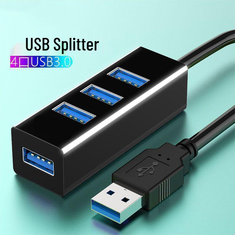 Adaptateur Hub USB 3.0: Répartiteur Un-vers-Quatre pour Ordinateur Portable/Ordinateur de Bureau, Connecte Clé USB, Station d'Accueil