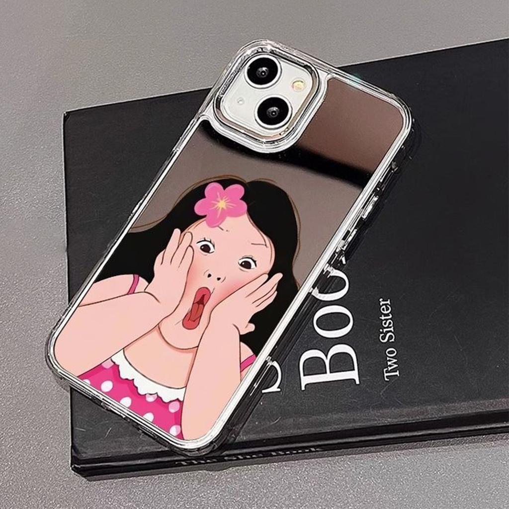 Cosmetic Mirror Transparent Mobile Phone Case Mirror Transparent Mobile Phone Case Cartoon Personality Cute for Apple Mobile Phone Case
