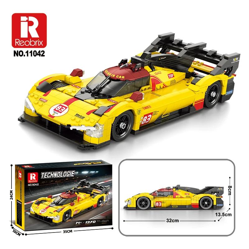 Ungiftig 1370 Teile Gelbes Supercar Bausteine V6 Motor Rennwagen 1:16 Modellbausteine Schreibtisch-Ornament Kinder DIY Spielzeug Weihnachtsgeschenke