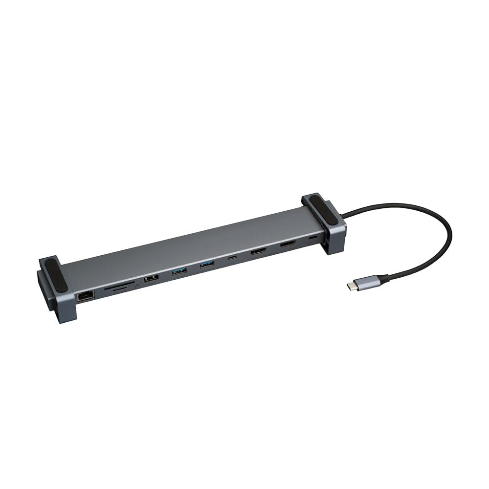 Док-станция Digio2, подставка для ПК, совместима с PD, Type-C, 10-в-1, серая