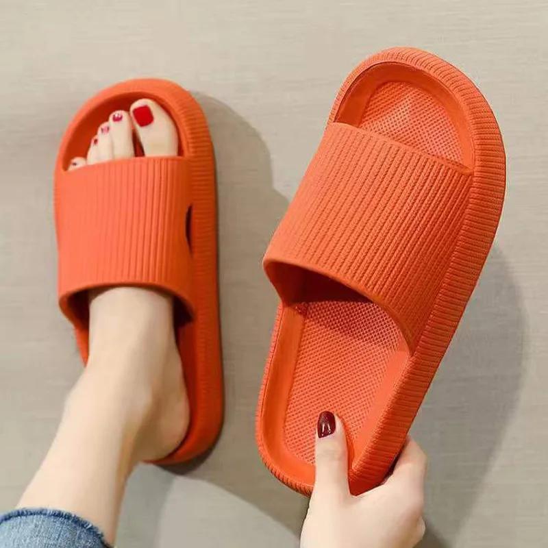 Slippers EVA Thick-Soled Non-Slip Summer Quarters Bathroom Shower Sandals Slippers Simple Men Women Wear Indoor Home Casual