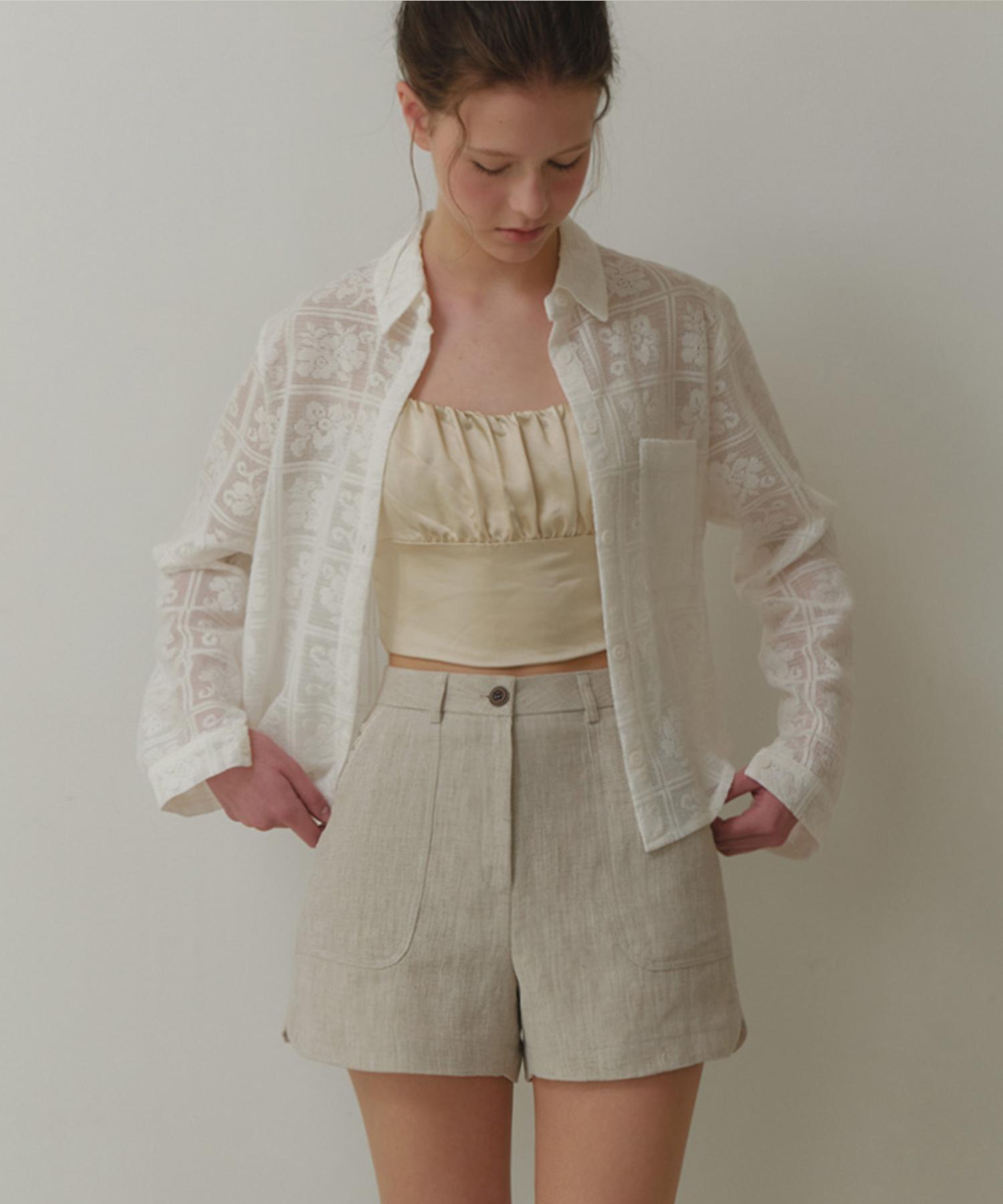 Murmure Rhyvn Crochet Shirts Ivory/Free