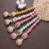 3Pcs Baby Anti-drop Chain Pacifier Clips Silicone Beads Handmade Toddler Teether Teething Chain Nipple Clip Chew Toys