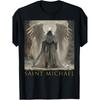 Men'S Crew Neck T-Shirt Featuring Saint Michael The Archangel, Ideal for Home, Outdoor Activities, Work, Or As a Gift for Occasions Like Birthdays,