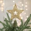 Christmas Tree Iron Star Topper with Sequins – Five-Pointed Festive Ornament