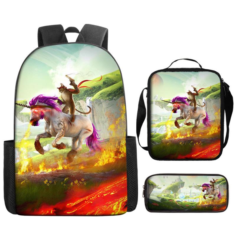 Backpack Unicorn Unicorn Animal Student School Bag, Digital Color Printing Animation Cartoon Backpack
