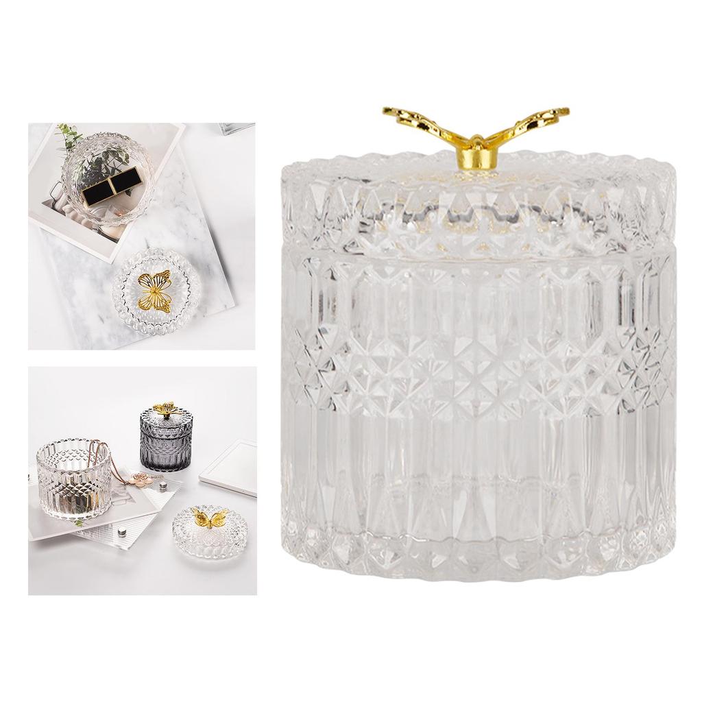 Glass Storage Jar Canister with Lid Round for Wedding , L