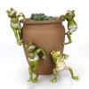 4pcs/Set Creative Climbing Frogs Bonsai Decorative Hang Frog Outdoor Garden Flowerpot Decor for Home Desk Garden Decor Ornament