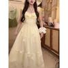 Retro Floral Sweet Dress for Women's Summer New Waist and Thin Temperament Long Skirt Seaside Vacation Style