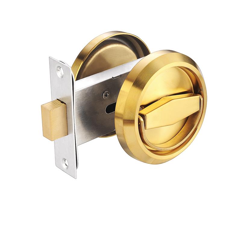 Stainless Steel Exquisite Beautiful Invisible Double-Sided Door Lock Indoor Circular Pull Ring Lock