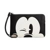 Coach X Disney Portamonete con Zip Angolare Topolino da Polso Donna Nero CN041-QBM2