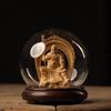 Božské sochy z cypřišového dřeva: Guan Yu, Mazu, Guanyin, Buddha s osvětleným skleněným krytem pro požehnání & bohoslužebnou dekoraci