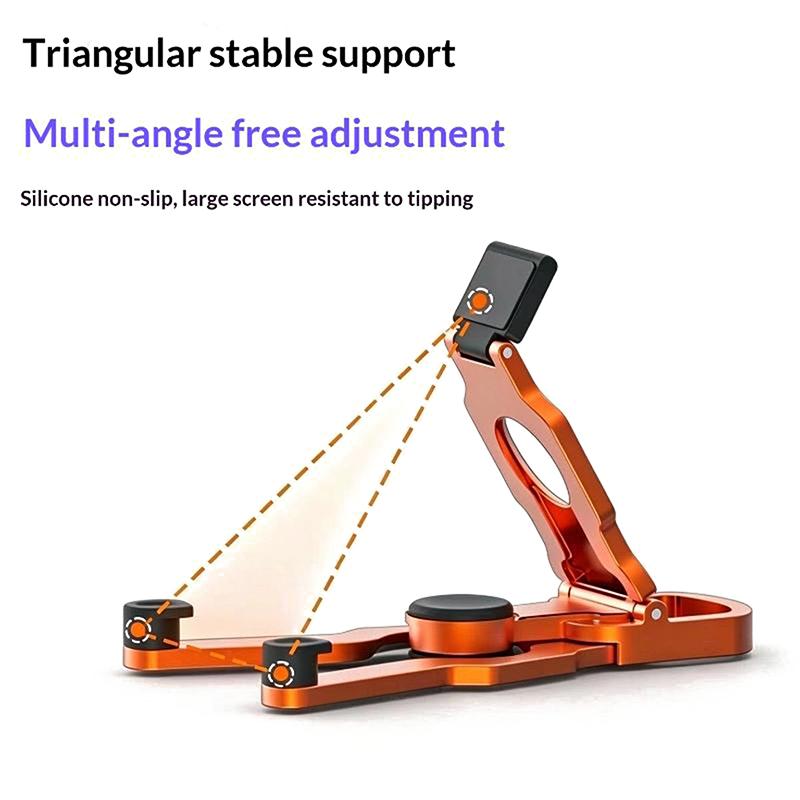 Abs Foldable Mini Phone Stand Keychain Anti-Slip Adjustable Portable  Desktop Holder For Outdoor Travel