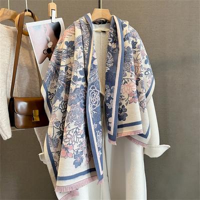 Fashion Luxury Brand Winter Poncho Scarf Women Large Shawl Pashmina Hijab Foulard Echarpe Ethnic Style Design Lady Stole Scarves