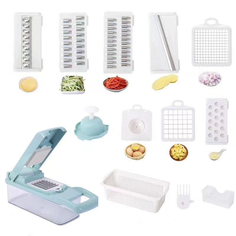 Vegetable Cutter Multifunctional Dicing Blades Slicer Shredder Fruit Peeler Potato Cheese Drain Grater Chopper Kitchen Tools 3