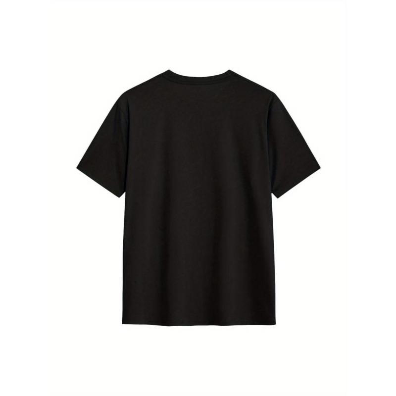 Evropské velikosti Pánské ležérní tričko s krátkým rukávem | Letní prodyšné s kulatým výstřihem a trendy potiskem bot, Lze prát v pračce, Běžný střih pro ležérní nošení