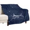 Starry Shark Throw Blanket Custom Moving Decorative Sofas Summer Blankets