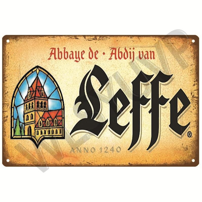 Leffe Retro Metal Sign Tin Sign Whisky Belgium Beer Plaque Metal Wall Decor Vintage Decor Poster Plates Man Cave Shabby Chic