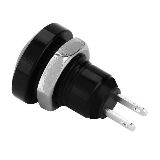 Car Momentary Push Button Swicth 1A 24V 8mm Mini Push Button Power Switch Zinc-Aluminium Alloy Shell for 8mm Mounting Hole(Black)