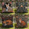 W-William M-Morris Art Fox Cushion Cover Home & Car Dual-Scene Pillow Cover: Reversible for Premium Comfort
