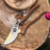 A Modern Carbon Steel Pruning Shear with Japanese SK5 Steel Blades, Featuring an Ergonomic Wooden Handle, Heavy-Duty Side-Cutting Scissors Designed