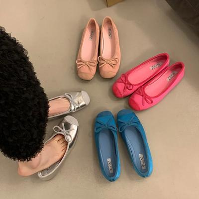 Mode Outdoor Square Toe Damen Schuhe Frühling Sommer Damen Mary Jane Schuhe Markendesign Schleife Ballerinas Zapatos De Mujer