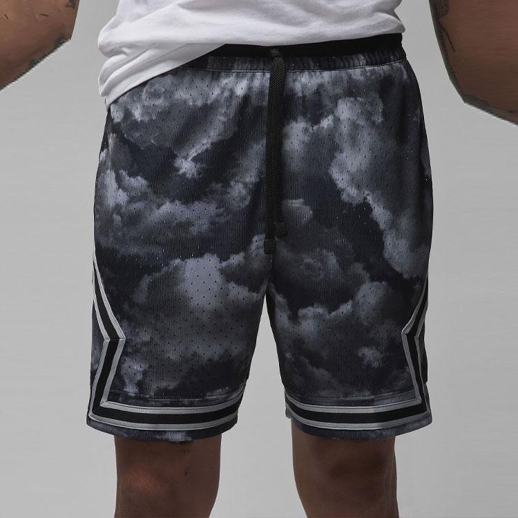 Jordan Diamond Print Breathable Casual Shorts Men Bottoms Black Grey FD7649-010
