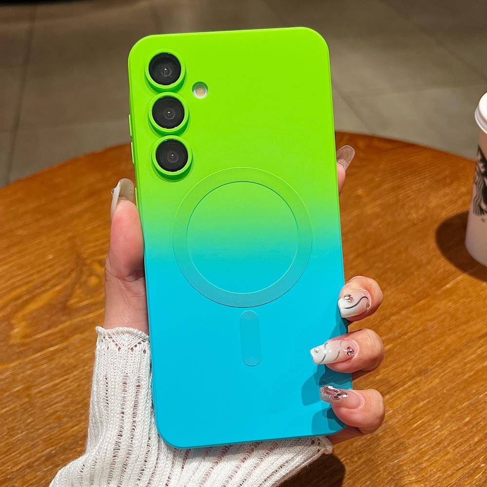 

Gradient Liquid Silicone Magnetic Case For Samsung S26 S25 S24 S23 S22 Ultra S21 Plus S20 FE Note 20 A56 A55 A36 A16 Soft Cover Galaxy S26 Ultra
