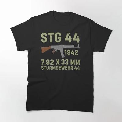 WWII German STG 44 Assault Rifle T-Shirt 100% Cotton O-Neck Summer Short Sleeve Casual Mens T-shirt Size S-3XL