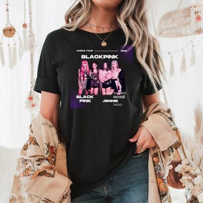 2026 BLACKPINK Sommer Mode Trendig Herren Damen Vintage Oberteil Hip Hop Streetwear Oversized T-Shirt Kurzarm Freizeitkleidung Y2K