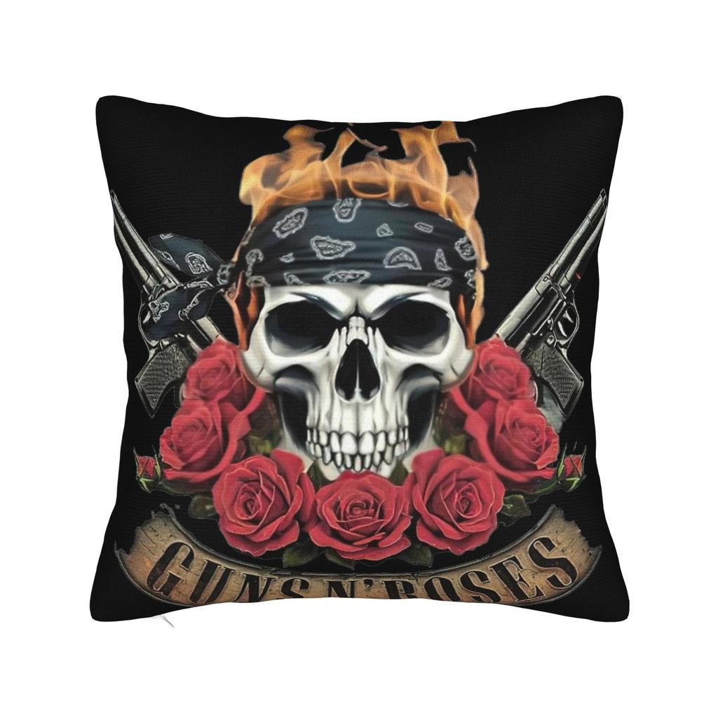 Rock Music Band G-Guns N Roses Pillowcase Printing Polyester Cushion Cover Decorations Throw Pillow Case Cover Home Square 18''