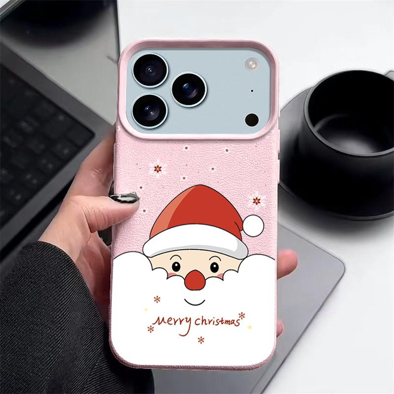Festliches Guckender Weihnachtsmann Design Schutzhülle für iPhone 17 Pro Max Air 16 15 14 13 Muster TPU Weiche Handyhülle Abdeckung