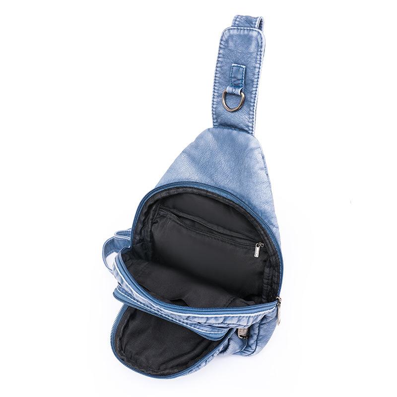 Nuova Borsa Petto da Donna alla Moda con Texture Borsa a Tracolla in Morbida Pelle Zaino Business Casual Borsa per Cellulare