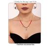 Ferris Wheel Enamel Christmas Zircon Tree Pendant Necklace - European & American Light Luxury Stainless Steel Jewelry