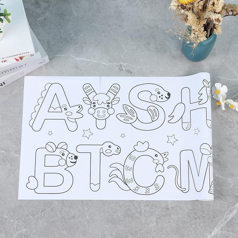 Kreativní velký ručně malovaný omalovánkový svitek pro děti: Zesílený papír na kreslení graffiti pro ranou výchovu