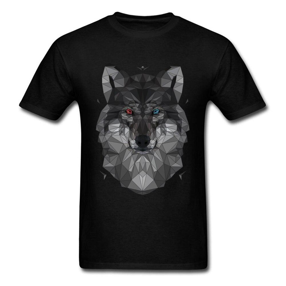 Cool Guys T Shirts Men D Geometric Wolf T Shirt Young College TShirts