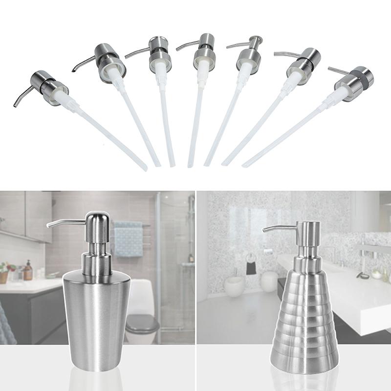 1pc Metal Head Bathroom Liquid Soap Dispenser Toilet Hand Replacement Lotion Shampoo Replacement Pump with Tube for Bathroom